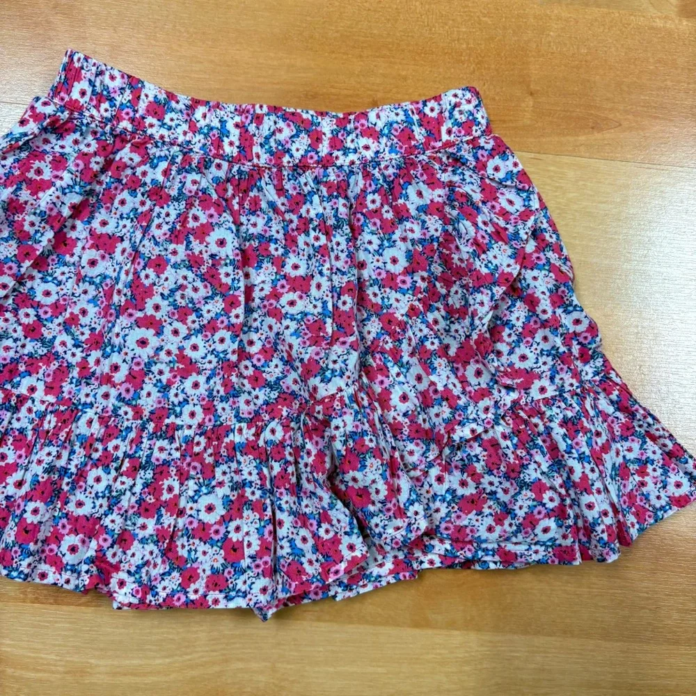 Gap Kids Pink Floral Pull-on Ruffle Skort Girls M 8